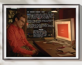 Her Movie Script Print SPIKE JONZE Film Colors Art