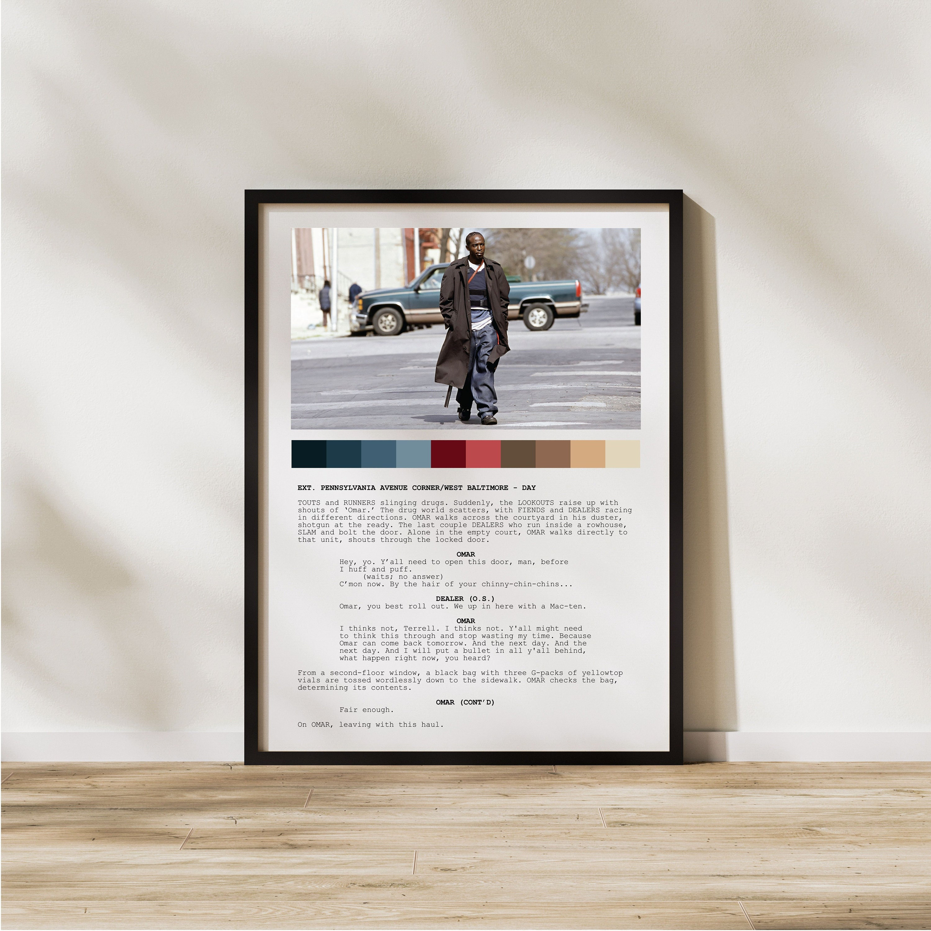 The Wire Script Poster Featuring Omar Little Michael K Williams Art
