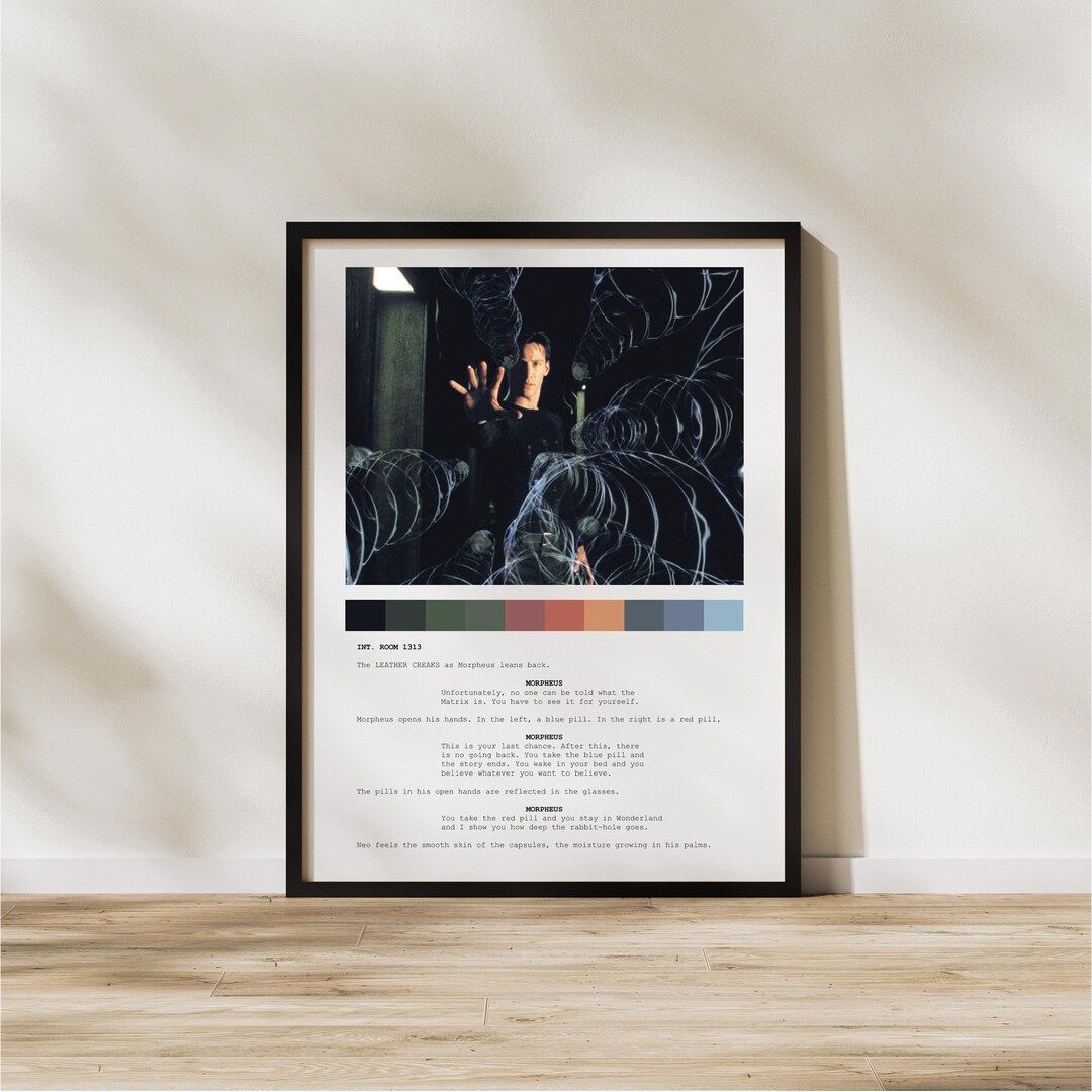Matrix Movie Film Script Movie Script Keanu Reeves Matrix Quote Colour ...