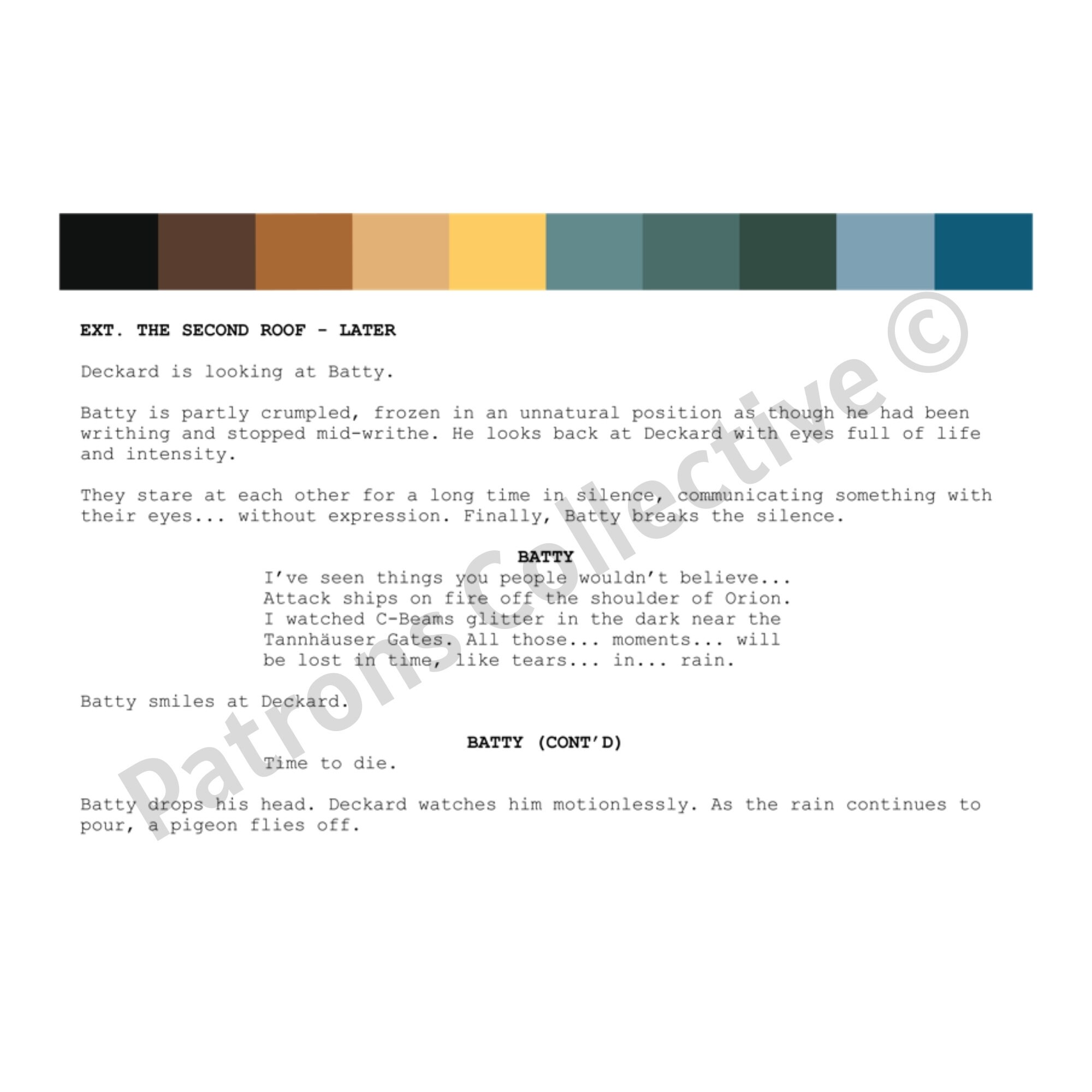 Blade Runner Tears in Rain Script Poster - Custom Art for Film Buffs ...