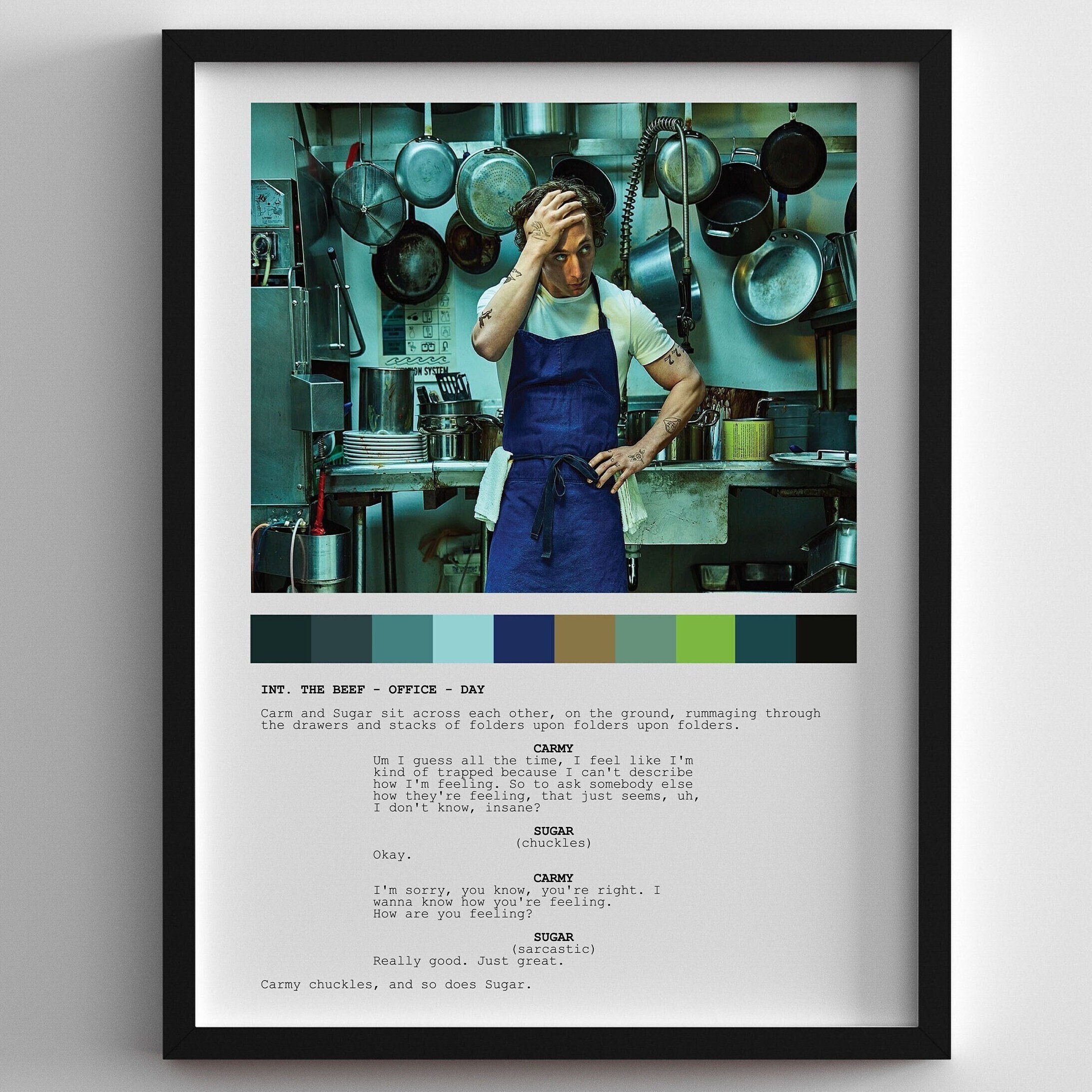 The Bear Quote | Carmy The Bear | Original Beef of Chicagoland | Chef Birthday Present | Filmmaker Gift | TV Show Script | Gifts for Him