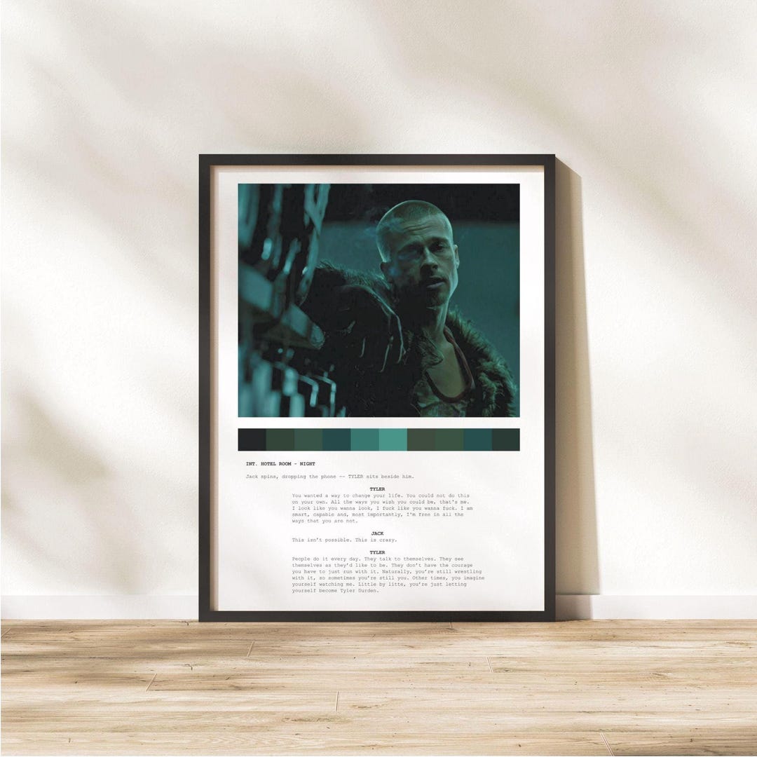 Fight Club Script Poster Iconic Movie Quote Art Print - Etsy