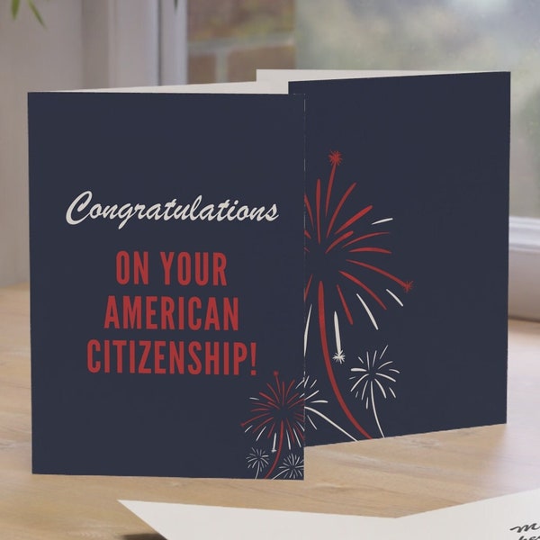 Naturalized Gifts | Congratulations On Your American Citizenship | Greeting Card with Envelop | Gift Idea for New Naturalized Citizen