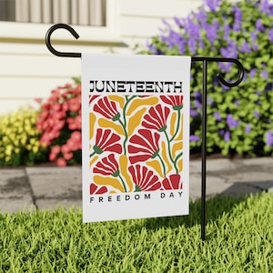Juneteenth Floral Garden Flag Yard House Banner African American Black Independence Day Double Sided Print 1865 Freedom Party Supplies