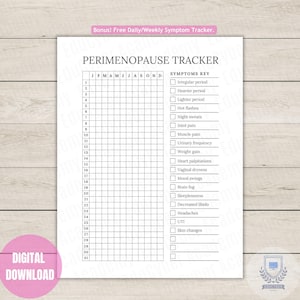 Perimenopause Symptom Tracker: Wellness Journal Insert (PDF Download)