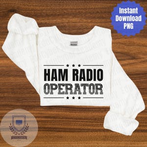Ham Radio Transparent PNG: Amateur Radio Operator Patriotic Text Design (Instant Download)
