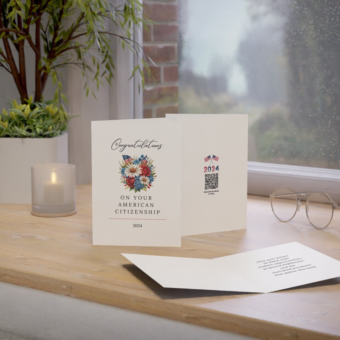 Greeting Card for New US Citizenship Gift With Envelope and Inside ...
