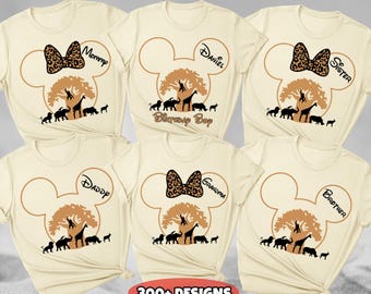 Custom Disney Animal Kingdom Shirts, Safari Family Matching Shirts, Disney Birthday Shirt, Disney 2025 Shirts, Disneyworld Custom Name Shirt
