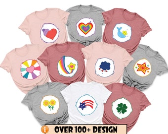 Care Bear T-Shirts, Group Costume Shirts, Custom Care Bears Group Tee, Bears Party Shirt for Care Groups, Friends,Family,Unisex Costume Tees