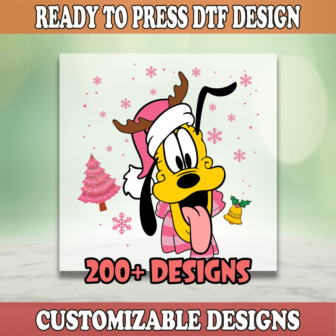 Disney Pluto DTF, Christmas DTF, Disney Image Transfer, 2025 Disney