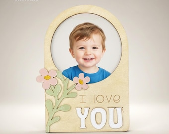 I Love You Magnetic Refrigerator Picture Frame, Custom Magnet Fridge Frame