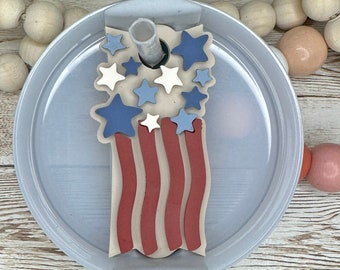 Flag Stanley Name Plate, 40oz Name Plate, 4th of July Name Plate, Patriotic Stanley Name Plate, Stanley Accessories, Stanly Lid Topper