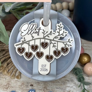 Family Tree Stanley Tumbler Lid Topper, Mom 40oz Stanley Tumbler Topper, Name Plate, Cup Name Tag, Stanley Cup Accessories
