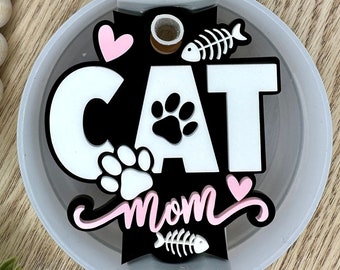 Cat Mom Stanley Name Plate, Cat Mom Cup Topper, Stanley Name Plate,Stanley Cat Mom Name Plate, Cat Mom Lid Topper, Stanley Accessories
