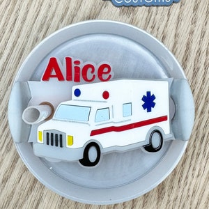 Paramedic Stanley Lid Name Plate, 40oz EMS Stanley Name Plate, Ambulance Lid Topper, Stanley Accessories, Personalized Lid Topper