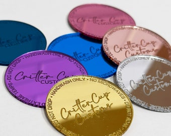 Tumbler Care Bottoms, Acrylic Tumbler Bottoms, Tumbler Tags, Tumbler Care, Acrylic Tumbler Care,Custom Logo Acrylic (5 Pack)