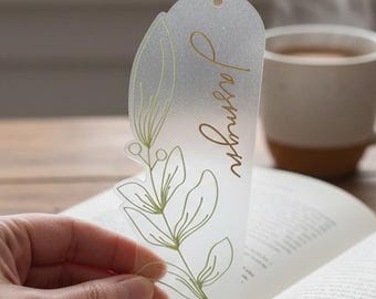 Custom Engraved Floral Acrylic Bookmark, Personalized Bookmarker