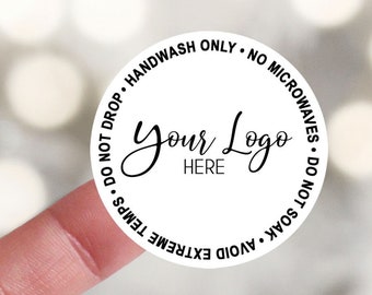 2&quot; White Tumbler Care Stickers, Tumbler Care Label, Custom Tumbler Care Stickers