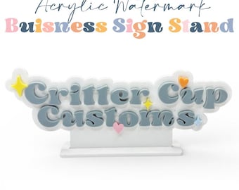 Custom Business Sign, Standing 3d Watermark, Photo Prop, Acrylic Watermark