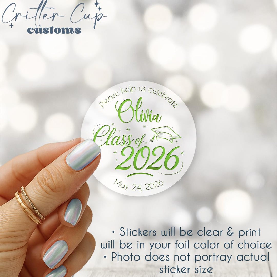 Personalized Class of 2026 Stickers, Graduation Party Stickers, Party ...