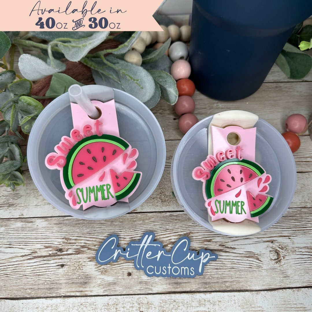 Watermelon Stanley Name Plate, Sweet Summer Stanley Tumbler Topper