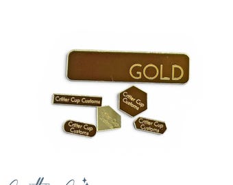 Tumbler Tags, Gold Acrylic Brand Tags, Rhinestone Tumbler  Tag, Brand Tags, Acrylic Tumbler Tag (10pk Tumbler Tags)