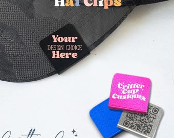 Custom Engraved Aluminum Hat Clip, Personalized Hat Brim Clip