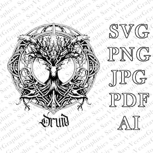 Druid Emblem SVG, D&D, Fantasy, Cut File Cricut, xTool, Laser, Dungeons and Dragons, Player Class, Dungeon and Dragon, File For Crafting