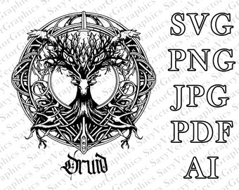 Druid Emblem SVG, D&D, Fantasy, Cut File Cricut, xTool, Laser, Dungeons and Dragons, Player Class, Dungeon and Dragon, File For Crafting