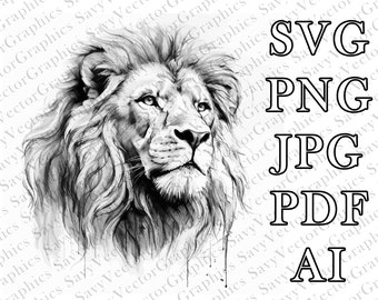 Lion SVG, Lion Tattoo, GrayscaleLion, xTool, Glowforge, Laser File