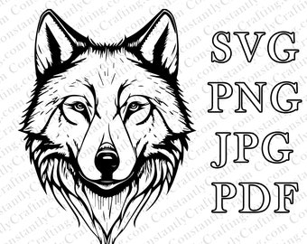 Wolf Head SVG, Wolf SVG, Wolf Tattoo SVG, Cut File Cricut, xTool, Laser, decal