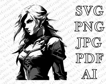 Elf Princess SVG, Zelda SVG, D&D, Fantasy, Cut File Laser, Dungeons and Dragons, File For Crafting