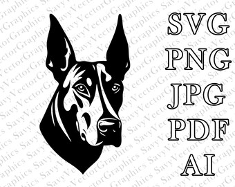 Doberman SVG, Doberman, Dog, Cut File Cricut, xTool, Laser, File For Crafting