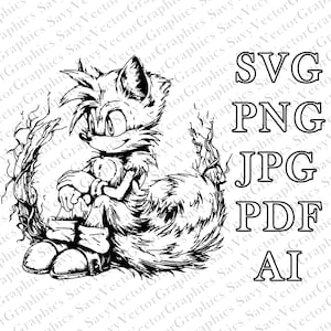Tails SVG, Sonic the Hedgehog SVG, Tails the Fox, Cut File Cricut, File ...