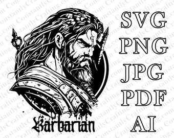 Barbarian SVG, D&D, Fantasy , Cut File Cricut, xTool, Laser, Dungeons and Dragons, Player Class, File For Crafting