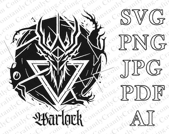 Warlock Emblem SVG, D&D, Fantasy, Cut File Cricut, xTool, Laser, Dungeons and Dragons, Player Class, Dungeon and Dragon, File For Crafting
