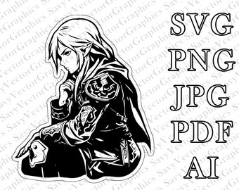 Pensive Link SVG, Zelda Link SVG, Link, Tears of the Kingdom, Cut File Cricut, File For Crafting