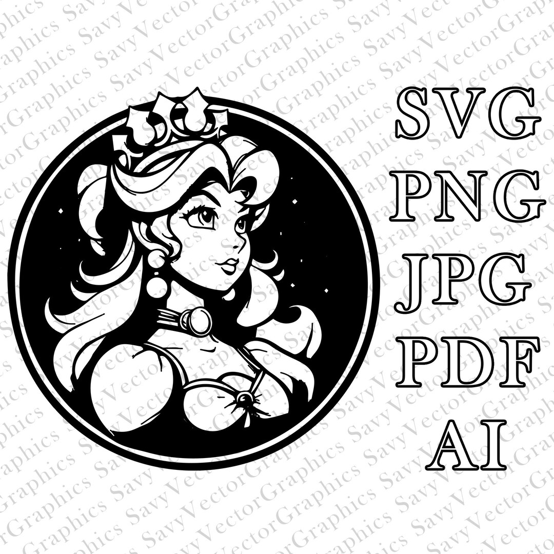 Princess Peach SVG, Mario Movie Bowser SVG, Mario Movie, Cut File