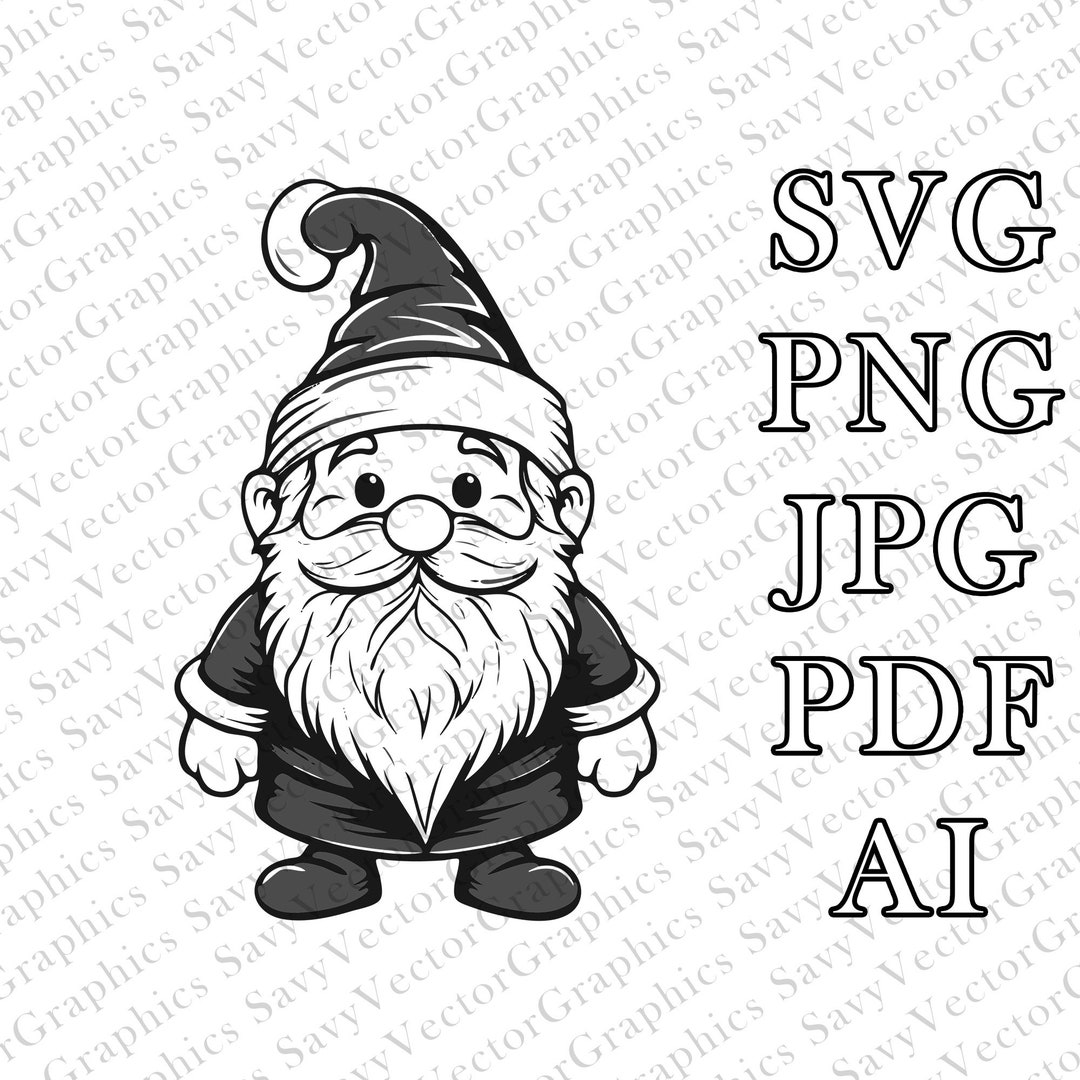 Christmas Santa Gnome, Christmas Gnome SVG, Christmas Design, Gnome SVG ...