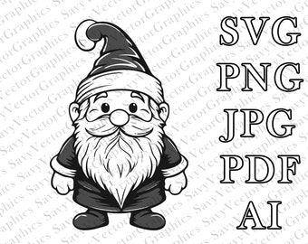 Christmas Santa Gnome, Christmas Gnome SVG, Christmas Design, Gnome SVG, Christmas SVG, Cut File Cricut, File For Crafting