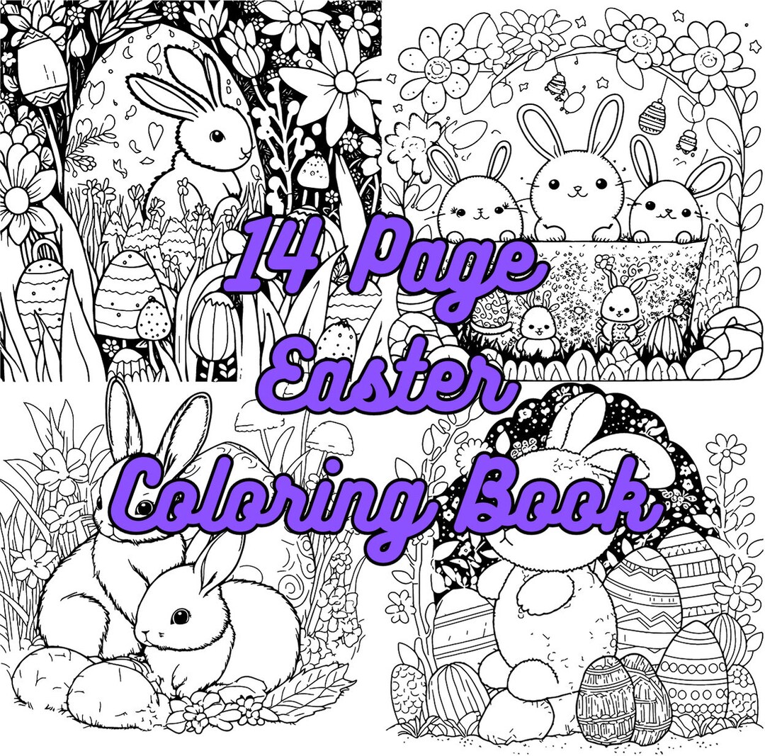 Easter Coloring Book, Easter Coloring Book PDF, Easter Bunny Coloring