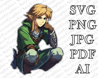 Pensive Link Sticker Design, Pensive Link SVG, Pensive Link PNG, DIY Sticker T-Shirt Decal Hoodie, Instant Download File