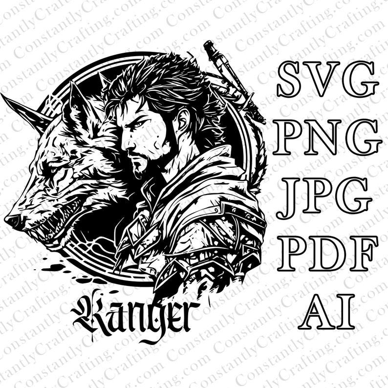 Two Version Ranger With Wolf Bundle, SVG, D&D, Fantasy , Cut File ...