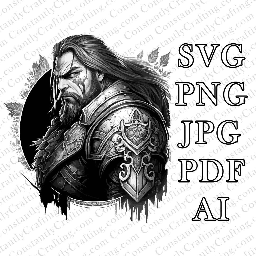 Detailed Paladin SVG, D&D, Fantasy, Cut File Cricut, Xtool, Laser