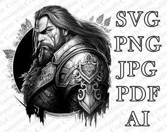 Detailed Paladin SVG, D&D, Fantasy, Cut File Cricut, xTool, Laser, Dungeons and Dragons, Player Class, Dungeon and Dragon, File For Crafting