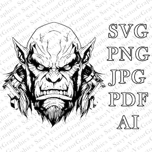 Orgrim SVG, World of Warcraft SVG, Orc SVG, Cut File Cricut, File For Crafting, Warcraft Inspired