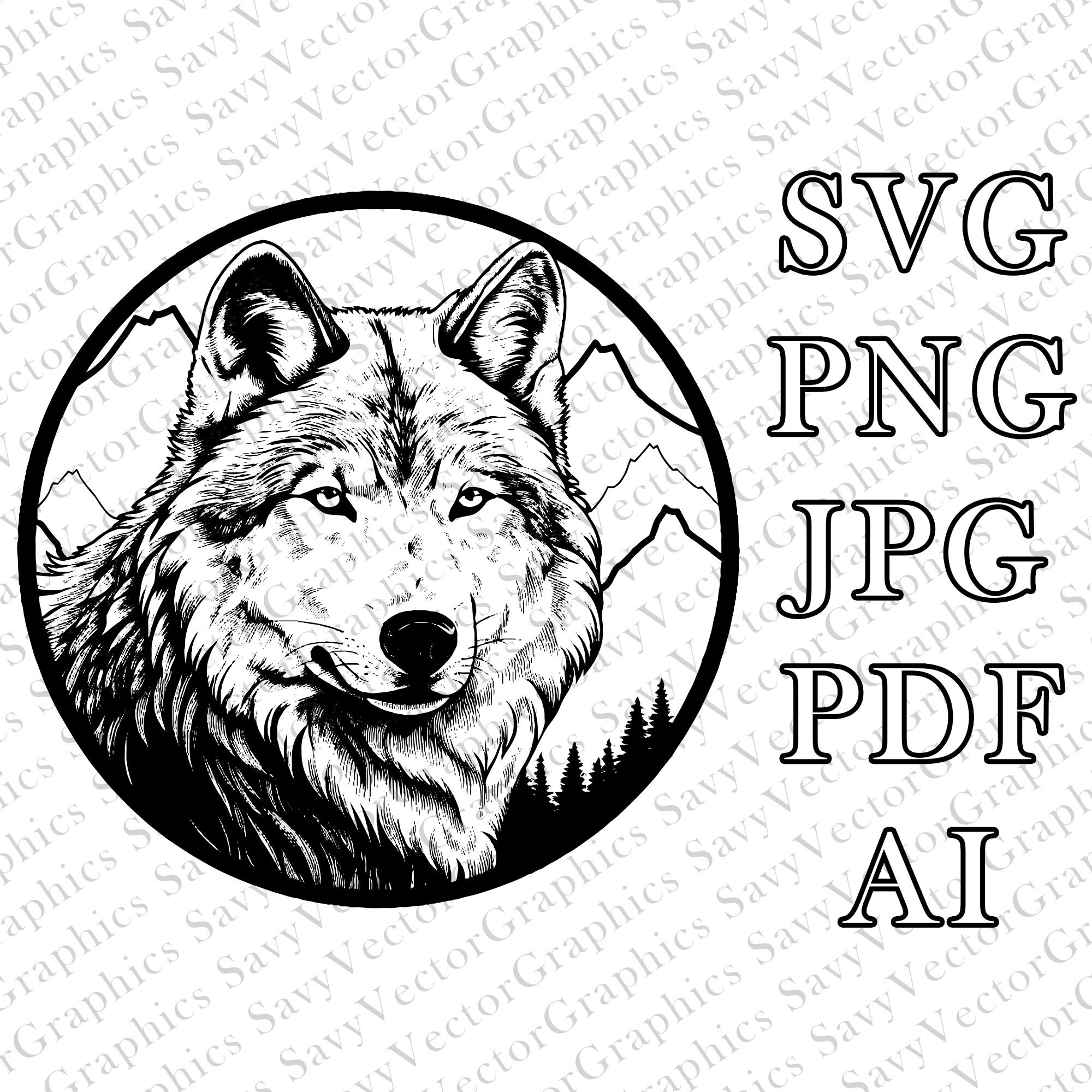 Wolf Wilderness Wolf Wilderness SVG Wolf Decal Cut File Etsy