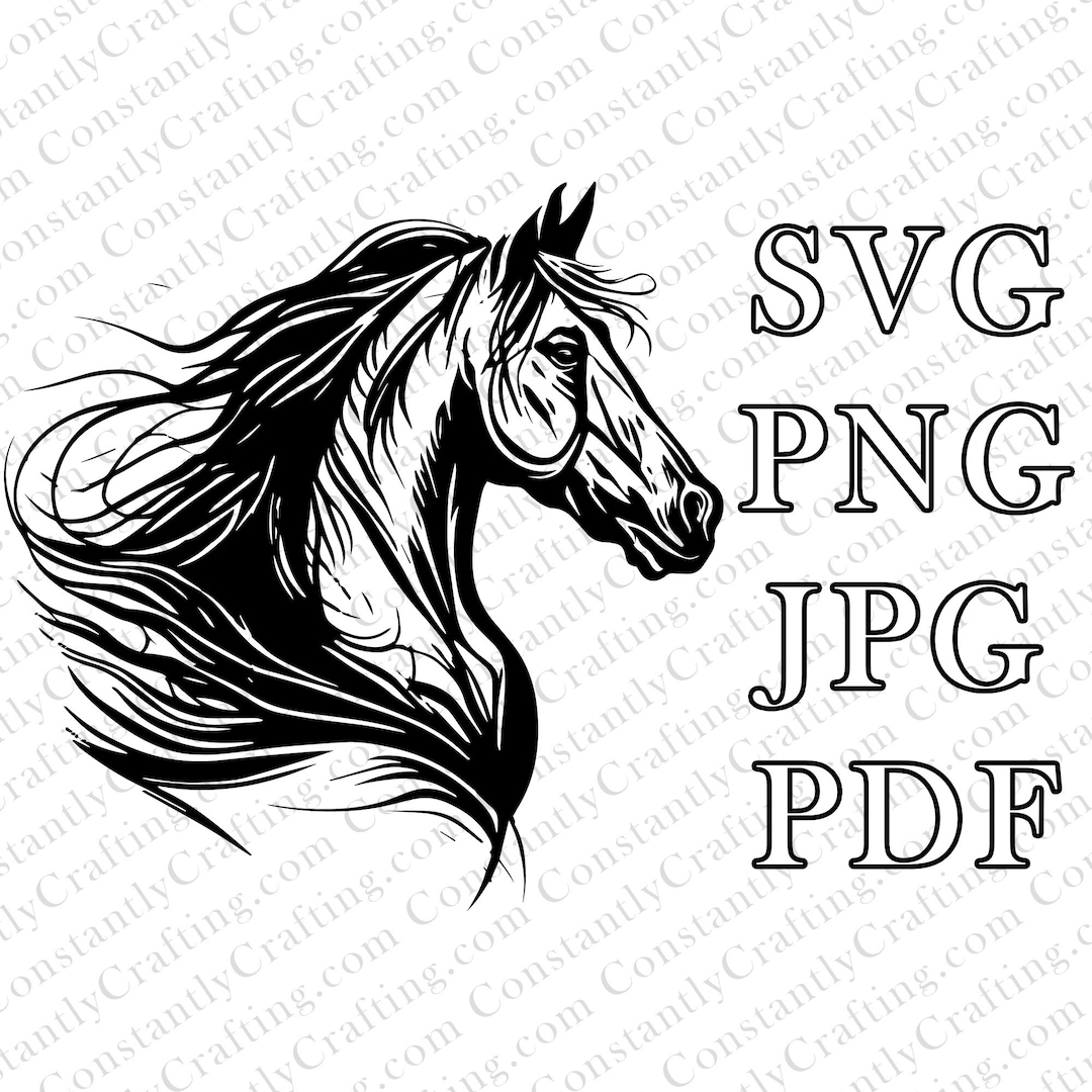 Horse Head SVG, Horse Tattoo SVG, Cut File Cricut, Xtool, Laser, Decal
