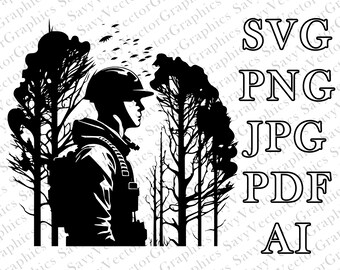 Soldier in the Woods SVG, Soldier in the Woods, Military, Army, SEALs, Marines, Cut File Cricut, xTool, Laser, File For Crafting