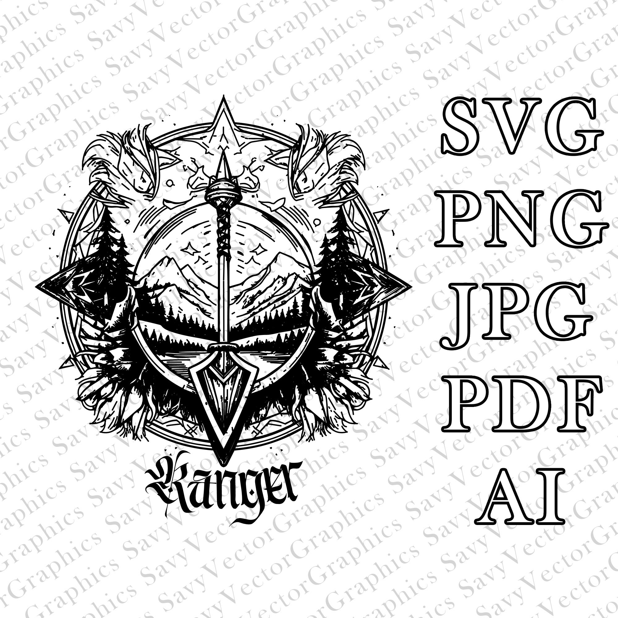 Ranger Emblem SVG, D&D, Fantasy, Cut File Cricut, Xtool, Laser ...